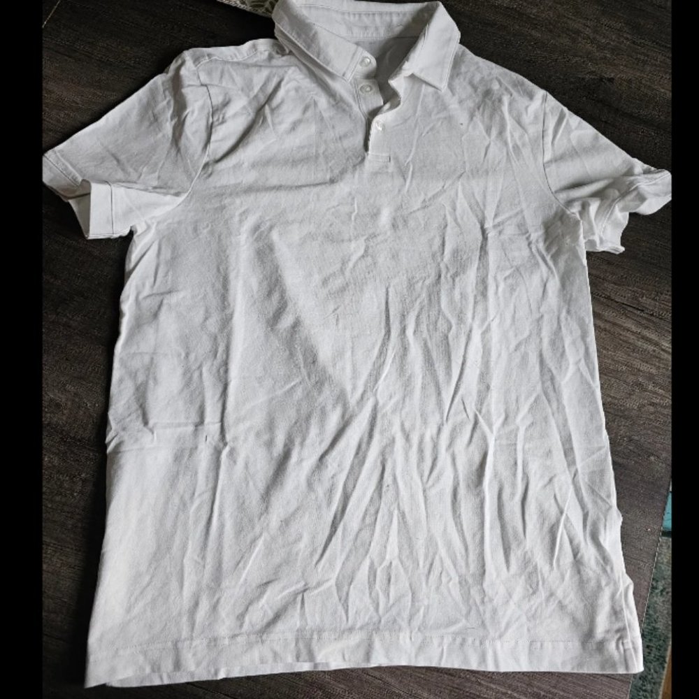 H&M mens white Polo Shirt slim fit size medium new never worn